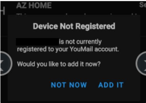 Device not registered message - voipo.com