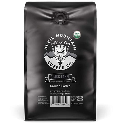 Devil mountain coffee. Caffeine content: 1,555 mg of caffeine per 12-ounce cup. The world’s highest caffeine coffee is Black Label by Devil Mountain. At over 1,500 milligrams of caffeine per serving, this coffee is not for the faint of heart. It is non-GMO, USDA-certified organic, and fair trade. 