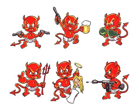 Devil tattoo cartoon. Find Angel And Devil Tattoo stock images in HD and millions of other royalty-free stock photos, 3D objects, illustrations and vectors in the Shutterstock collection. Thousands of new, high-quality pictures added every day. 