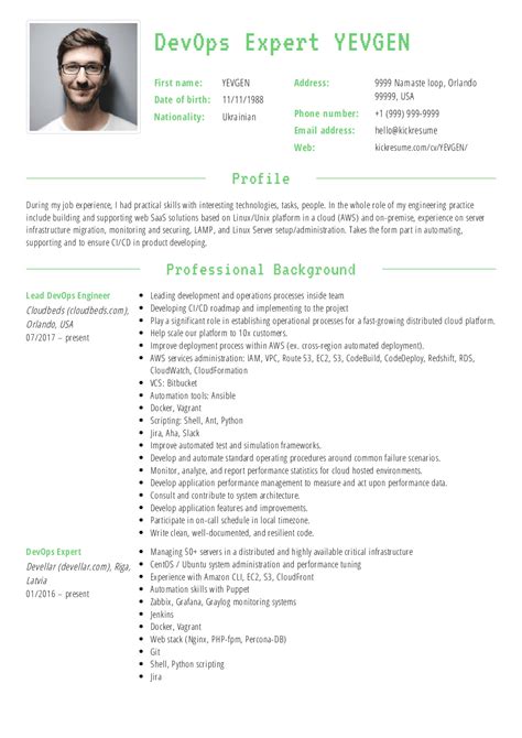 Devops resume. 3 days ago · A DevOps Engineer should possess the following skill set: Good hands-on knowledge of Source Code Management (Version Control System) tools like Git and Subversion. Proficient in developing Continuous Integration/ Delivery pipelines. Experience with automation/ integration tools like Jenkins. 
