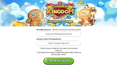 All Cookie Run: Kingdom Codes May 2024. Nada... so far. Check back for more updates! How to Redeem Cookie Run: Kingdom Codes. You can redeem your codes in-game or via the DevPlay Coupon website. If you are using the in-game option, head over to the right-hand corner menu when not engaged in battle and select the "Coupons" option.This will redirect you to the same Coupon website mentioned before.