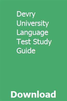 Devry university language test study guide. - Manuale di riparazione della pompa di iniezione l200.