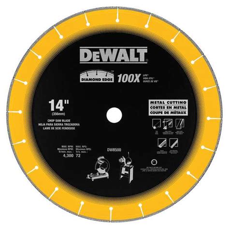 Dewalt DW8500 14" x 3/32" x 1" Diamond Edge Chop Saw Wheel…