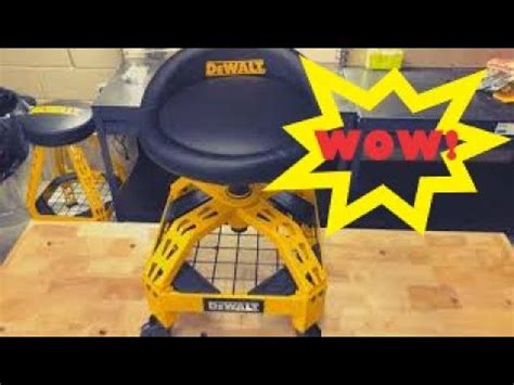 Dewalt Padded, Rolling Shop/Garage Stool, 360-degree Swivel …