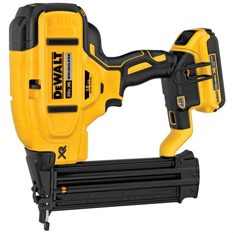 DEWALT Cordless Nailers. These cordless nailers are made by DEWALT and are powered by a compatible 20V DEWALT battery. Nail guns hold nail strips or coils that feed nails one after the other to speed installation in framing, roofing, cabinetry, and flooring applications. Tool batteries can often be used with tools of the same brand, battery .... 