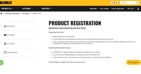 Dewalt product registration. Things To Know About Dewalt product registration. 