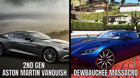 Side-by-Side Comparison between the Benefactor Streiter and Dewbauchee Massacro GTA 5 Vehicles. Compare all the vehicle specifications, statistics, features and information shown side by side, and find out the differences between two vehicles or more.. 