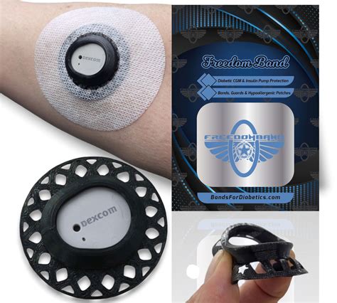 Infiniflex for Dexcom G6 Patch Guard Sensor Shield & 2 Adhesive Overlay  Cover Case by Freedom Band (Clear)
