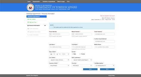 Dfa appointment code.  Visit dfa-oca.  Review all fields in the online form care...