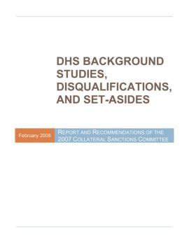 Dhs background check disqualifications.  For all individuals .  Disqualifications are ba...
