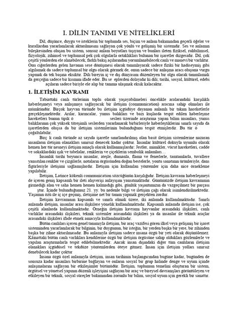 Di̇li̇n Tanimi Ve Ni̇teli̇kleri̇ PDF Scribd.