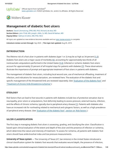 Diabetic foot ulcer - UpToDate