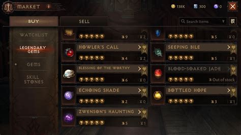 Diablo Immortal Legendary Gems list how to get and upgrade Legendary Gems explained 
