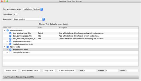 Diagnostics: Tests - iManage Drive Documentation