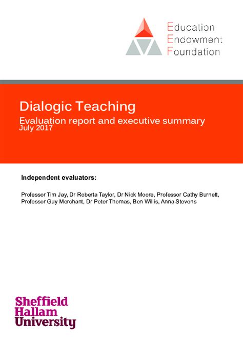 Dialogic Teaching : Evaluation Report and Executive …