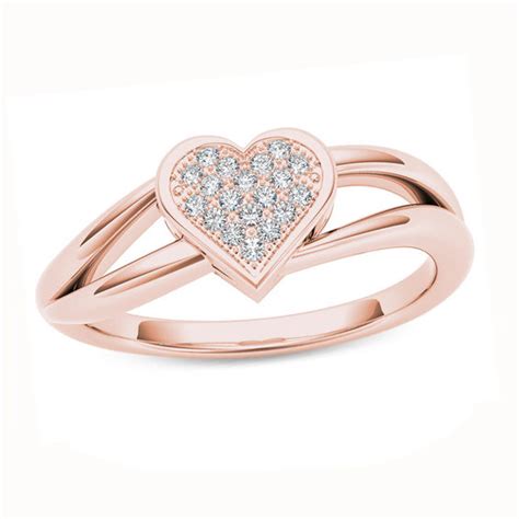 Diamond Accent Heart Ring in 10K Rose Gold Zales