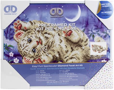 Diamond Dotz Pre-Framed Diamond Art Kit 11"X14"-Baby Tiger …