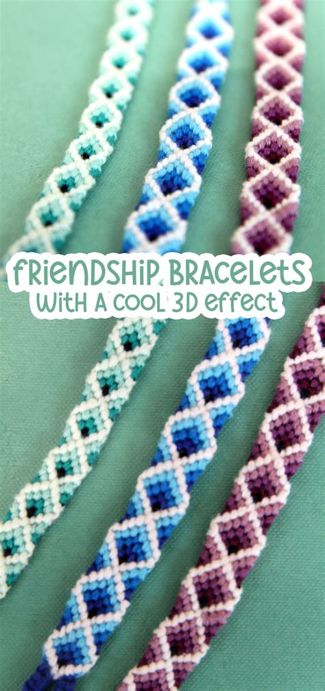 Diamond Friendship Bracelet Pattern With a 3D Effect!