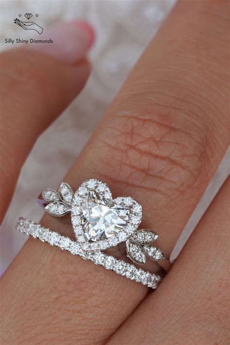 Diamond Heart Rings - Etsy