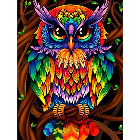 Diamond Painting - Portrait of Owls – Figured