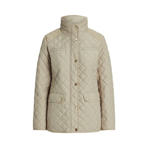 Diamond-Quilted Mockneck Jacket