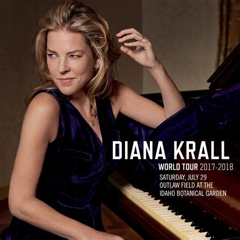 Diana krall tour. Diana Krall Sextet Mesa Arts Center Mesa, Arizona April 8, 2014 Diana Krall applied her sultry voice and dynamic piano style to a captivating if surprising concert that combined jazz with tender childhood memories, silent-film clips and Seinfeld-style mischievous humor. In a stage setting that resembled an … 