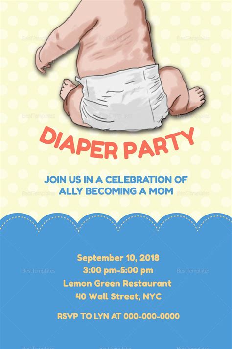 Diaper Party Invitations Printable