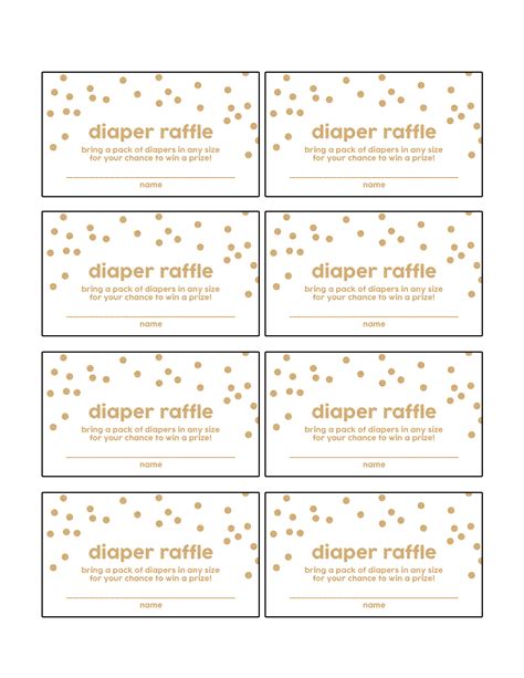 Diaper Raffle Tickets Free Printables