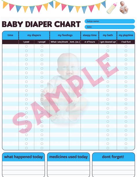 DiaperChanging Chart Template Diaper changing, Diaper chart, Diaper