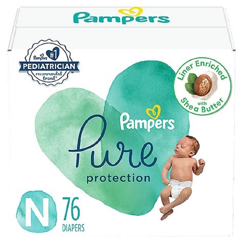 Diapers Size 0/Newborn, 76 Count - Pampers Pure …