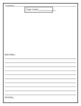 Diary Entry Template Word Collection