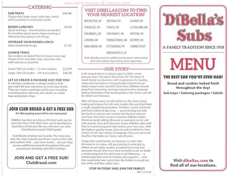 Dibellas menu pdf. The Sirved app is available for free on iOS and Andriod. Download. Here at DiBella's Subs we pride ourselves on having the best local italian in Troy. We work hard everyday to Give our customers yummy salads. Please come check us out of … 