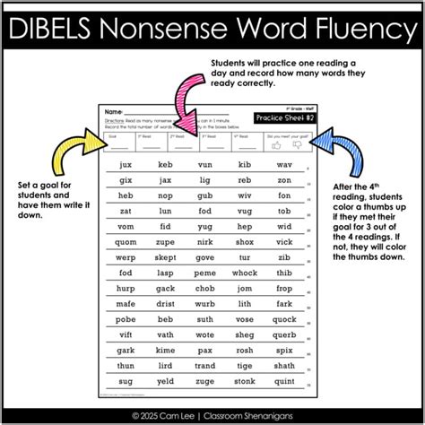 Dibels first grade nonsense word fluency.  DIBELS&reg; Benchmark Assessment Pag...