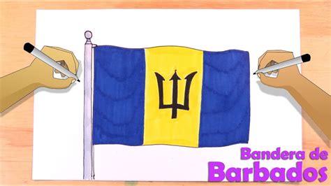 Dibuja la Bandera Oficial de Barbados - Draw the flag of Barbados