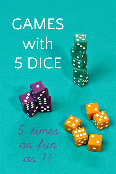 Dice games with five dice. The game is typically played with a cup, five dice, and a score pad. This app functions as a score card and the cup is completely optional but part of the fun. How to play. The game consists out of 13 rounds, each round allows for a total of 3 rolls. On the first roll you have to roll all the dice, on roll 2 and 3 you may choose which dice to ... 