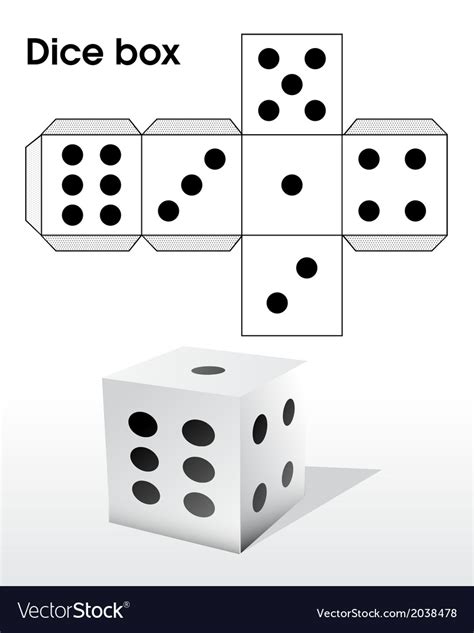 Dice template Royalty Free Vector Image VectorStock