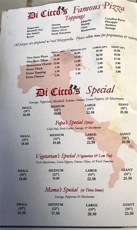 Call DiCicco's Italian Restaurant of Sanger at 559-875-5557 or visit 267 Academy Avenue, Sanger, CA 93657.. Dicicco's restaurant menu