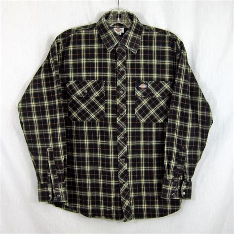 Dickies Authentic Mens Multicolor Plaid Pearl Snap Shirt Sz …