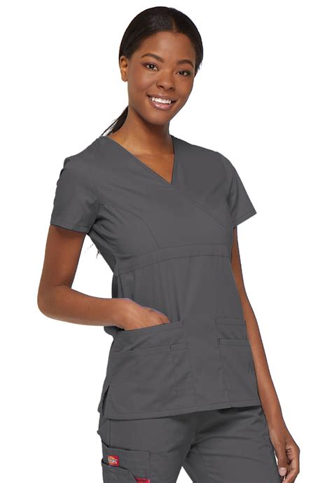 Dickies EDS Signature Mock Wrap Top in Pewter from Dickies …