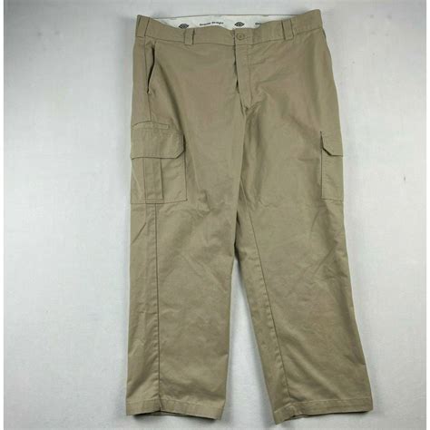 Dickies Pants Mens 40X30 Beige Straight Leg Canvas Chore