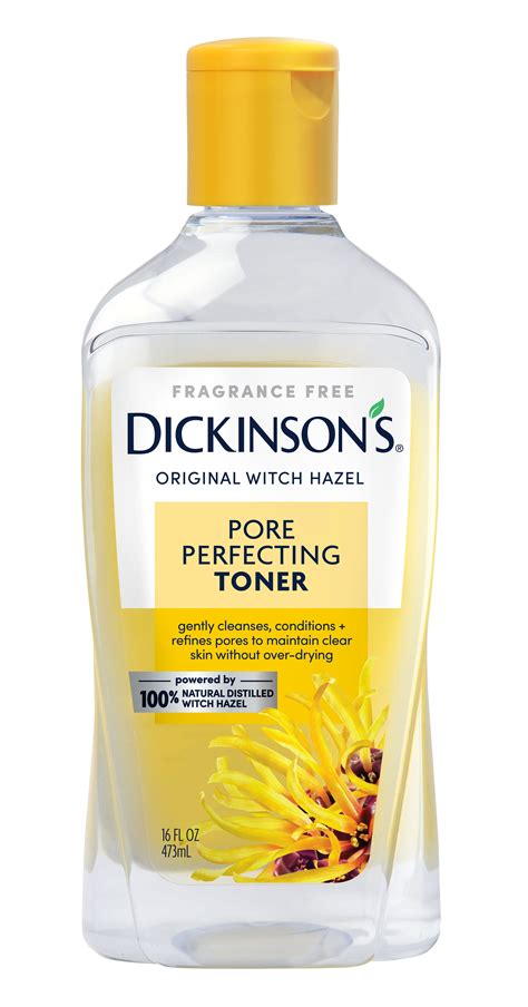 Dickinson toner. Photo orders. This pore perfecting toner refreshes skin and refines pores, removing excess oil, dirt and makeup residue without overdrying. Its 100% natural formula contains no added fragrance or dyes. Our exclusive blend of witch hazel plant extracts creates its signature botanical scent and make it gentle enough for even the most sensitive ... 