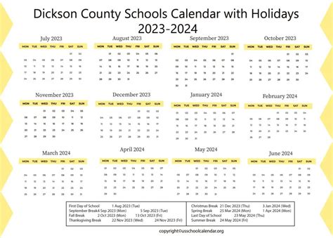 Dickson Public Schools Calendar 2024 and 2024