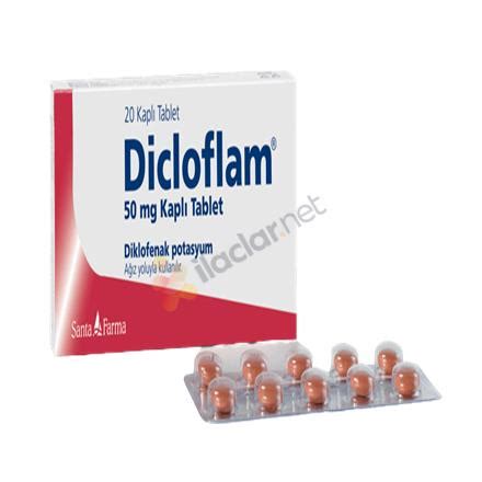 Dicloflam 50 mg 20 draje prospektüs, Kullanma Talimatı, kısa ürün bilgisi, fiyat, ssk karşılıyormu, muadil, eşdeğerleri » DICLOFLAM 50 MG 20 DRAJE Dicloflam 50 mg 20 draje Güncelleme: 13 Kasım 2021 Tüm Bilgiler Kullanma Talimatı Kısa Ürün Bilgisi Eşdeğerleri Dicloflam 50 mg 20 draje Kullanma Talimatı İçeriği Dicloflam nedir ve ne için kullanılır?Dicloflam Nedir Ne İşe Yarar? Dicloflam; nonsteroid antienflamatuar grubuna dahil bir ilaç olup, ağrı ve iltihap tedavisinde kullanılan bir ilaçtır.