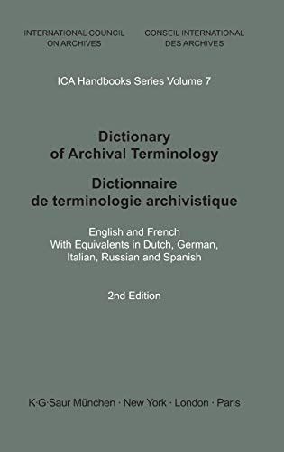 Dictionary of archival terminology dictionnaire de terminologie archivistique ica handbooks series. - Domande d'esame per esempio ingegneria meccanica.
