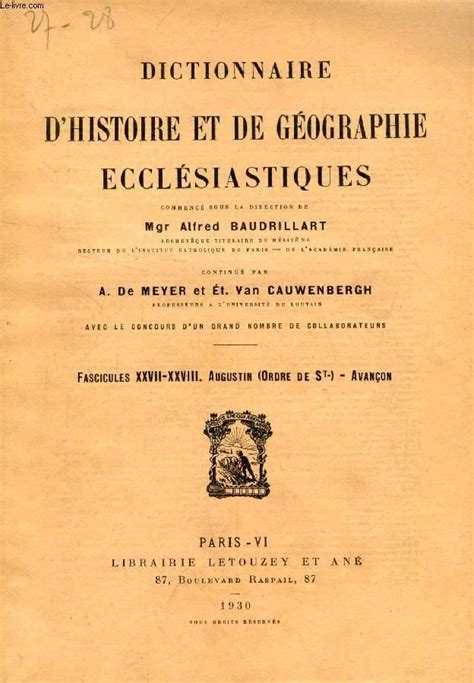 Dictionnaire d'histoire et de géographie ecclésiastiques. - 1991 harley davidson fatboy service handbuch.