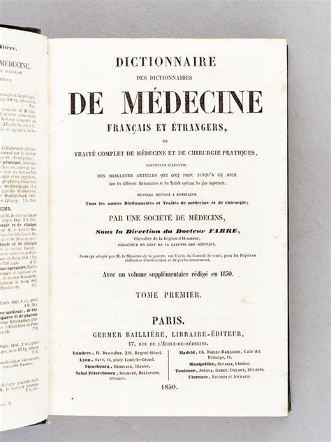 Dictionnaire de médicine pratique et des sciences qui lui servent de fondements. - The complete manual of typography by james felici.