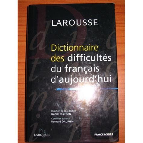 Dictionnaire des difficultés du français d'aujourd'hui. - Tecumseh l head manuale di servizio.