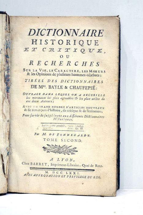 Dictionnaire des révélations historiques et contemporaines. - Nomenclatura ed etimologia delle piazze e strade di ferrara.