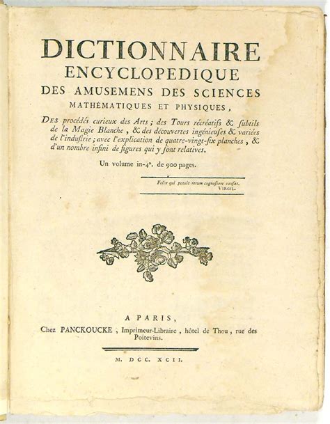 Dictionnaire encyclopédique des amusemens des sciences mathématiques et physiques. - Manuale del telecomando bang and olufsen.
