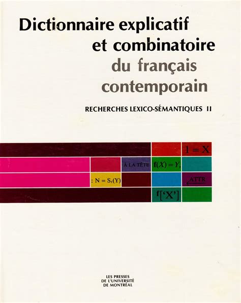 Dictionnaire explicatif et combinatoire du français contemporain. - Operador de control remoto inalámbrico manual.